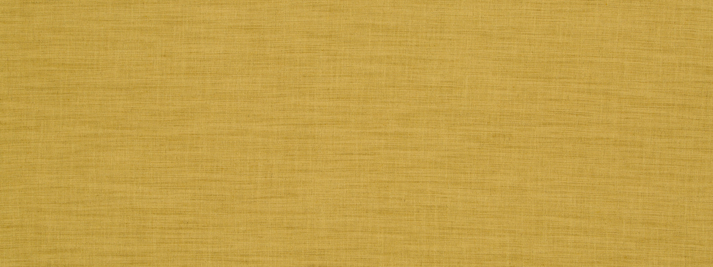Golden yellow woven fabric texture; linen-like material, close-up swatch for upholstery or curtains.