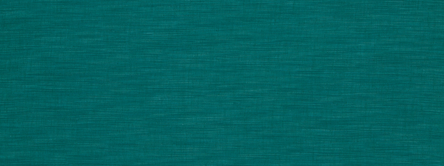 Teal textured fabric close-up with subtle horizontal weave, suitable for upholstery or apparel.