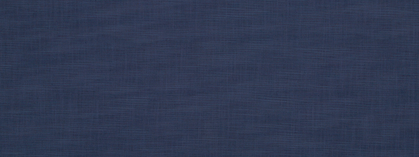 Dark cobalt blue textured linen-weave fabric