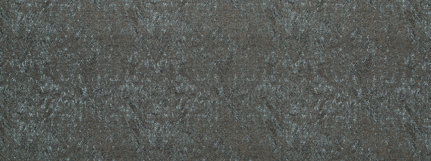 Dark gray, textured drapery fabric with mottled blue-gray tones.