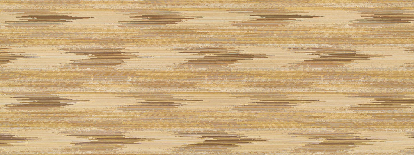 Beige, tan and brown brush-stroke striped fabric pattern, ideal for upholstery or drapery.