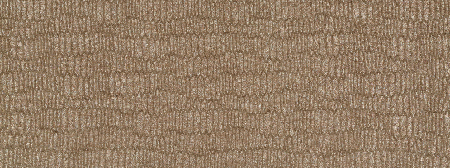 Beige upholstery fabric with a tan-brown geometric peaks-and-points pattern; faux leather/vinyl-like texture for furniture or accessories