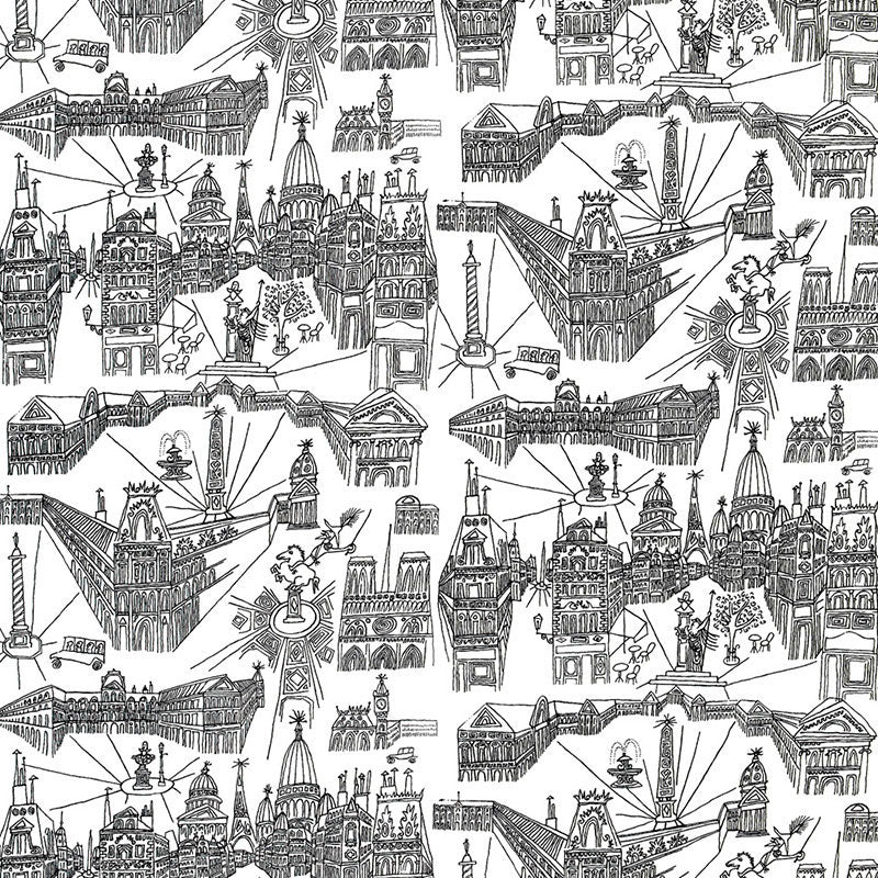 SCHUMACHER EXUBERANT PRINTS VIEWS OF PARIS PRINTS PRINTS BLACK ON WHITE - 2628830