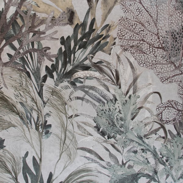 Galerie Wallcoverings Tropical Floral Galerie Wallcoverings Silver Grey - 26735