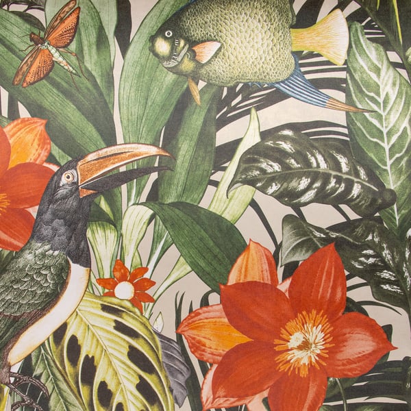Galerie Wallcoverings Tropical Fish and Bird Galerie Wallcoverings Multi-coloured, Multi - 26747