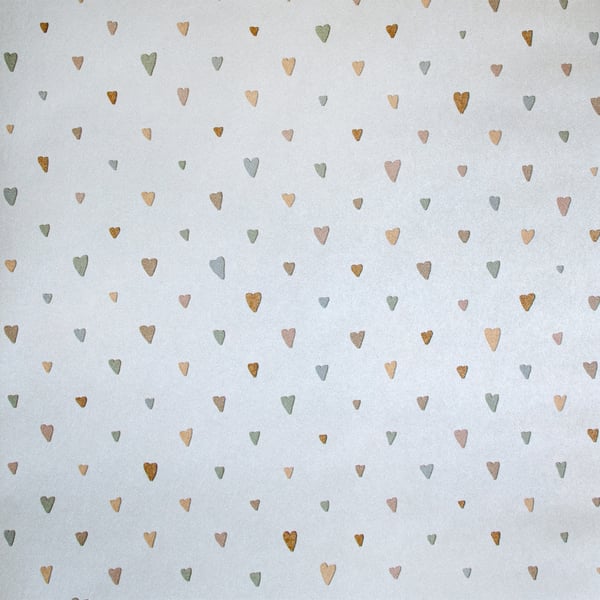 Galerie Wallcoverings Great Kids Glitter Coloured Hrts Galerie Wallcoverings Silver Grey - 26815