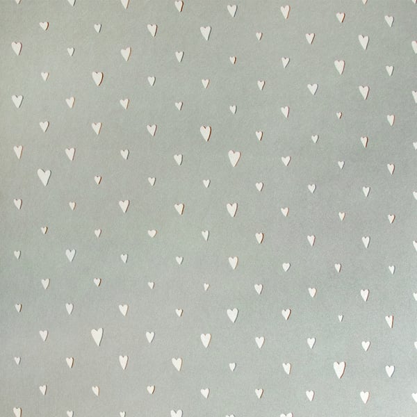 Galerie Wallcoverings Great Kids Glitter Hrts Galerie Wallcoverings Silver Grey - 26818
