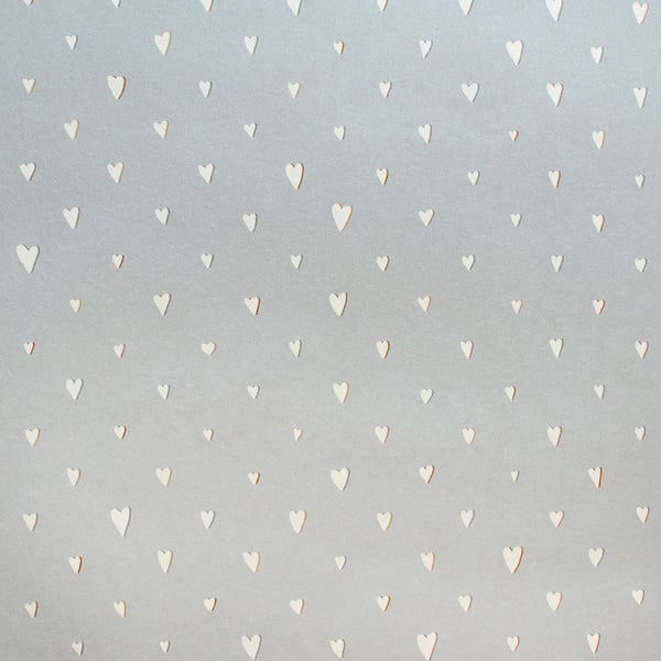 Galerie Wallcoverings Great Kids Glitter Hrts Galerie Wallcoverings Silver Grey - 26819