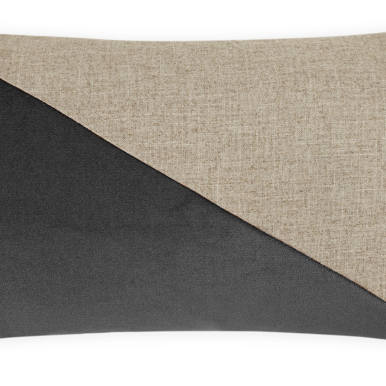 D.V. KAP HOME 14" x 24" Jefferson Lumbar Pillow - Charcoal Color block - 2691-CH-1424