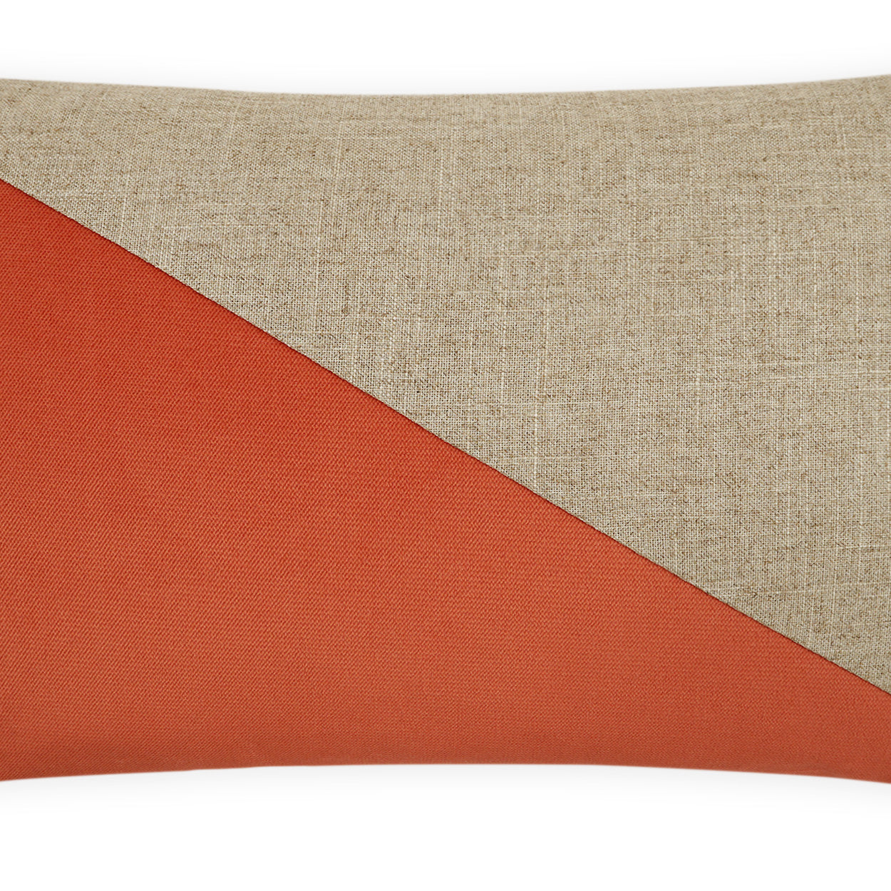 Lumbar pillow, mango color-block design, 14" x 24", rectangular with color-block panels.