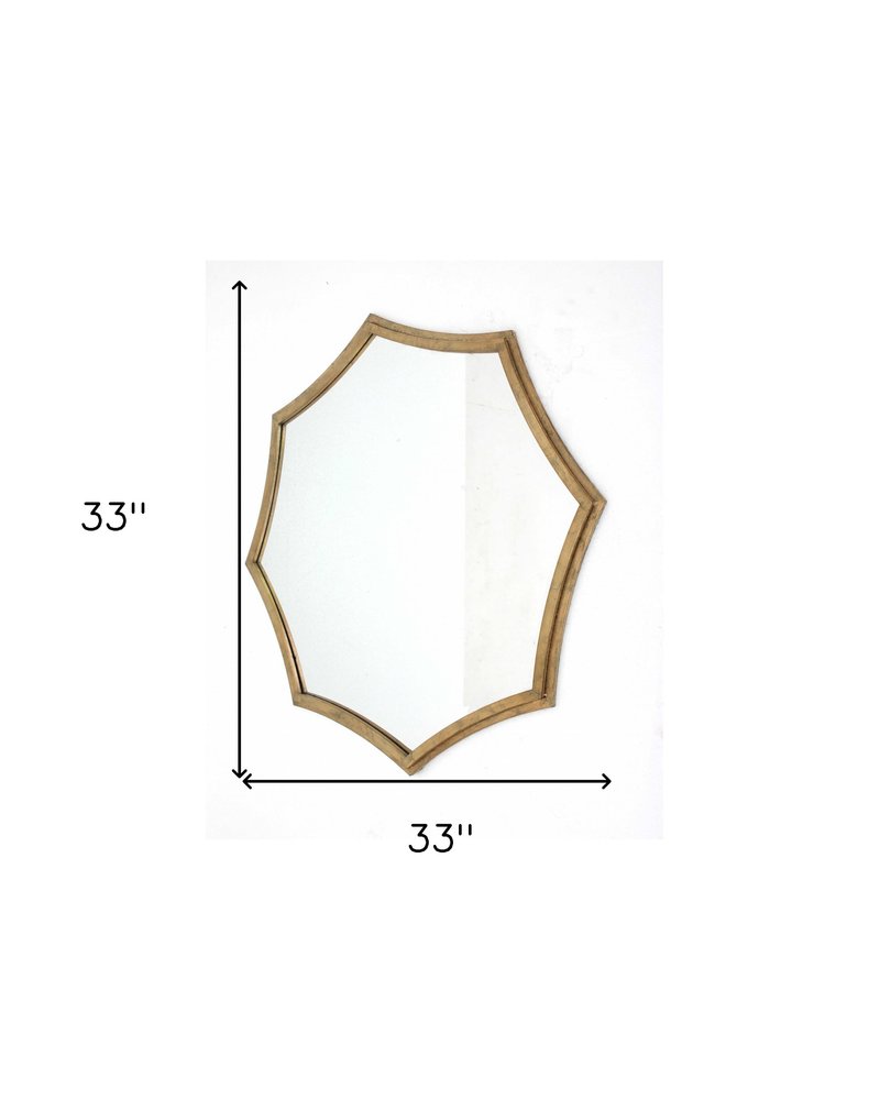 33" Gold Octagon Metal Framed Accent Mirror