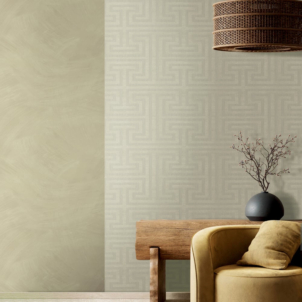 Galerie Wallcoverings Synergy Geometric Maze Galerie Wallcoverings Silver Grey - SY27516