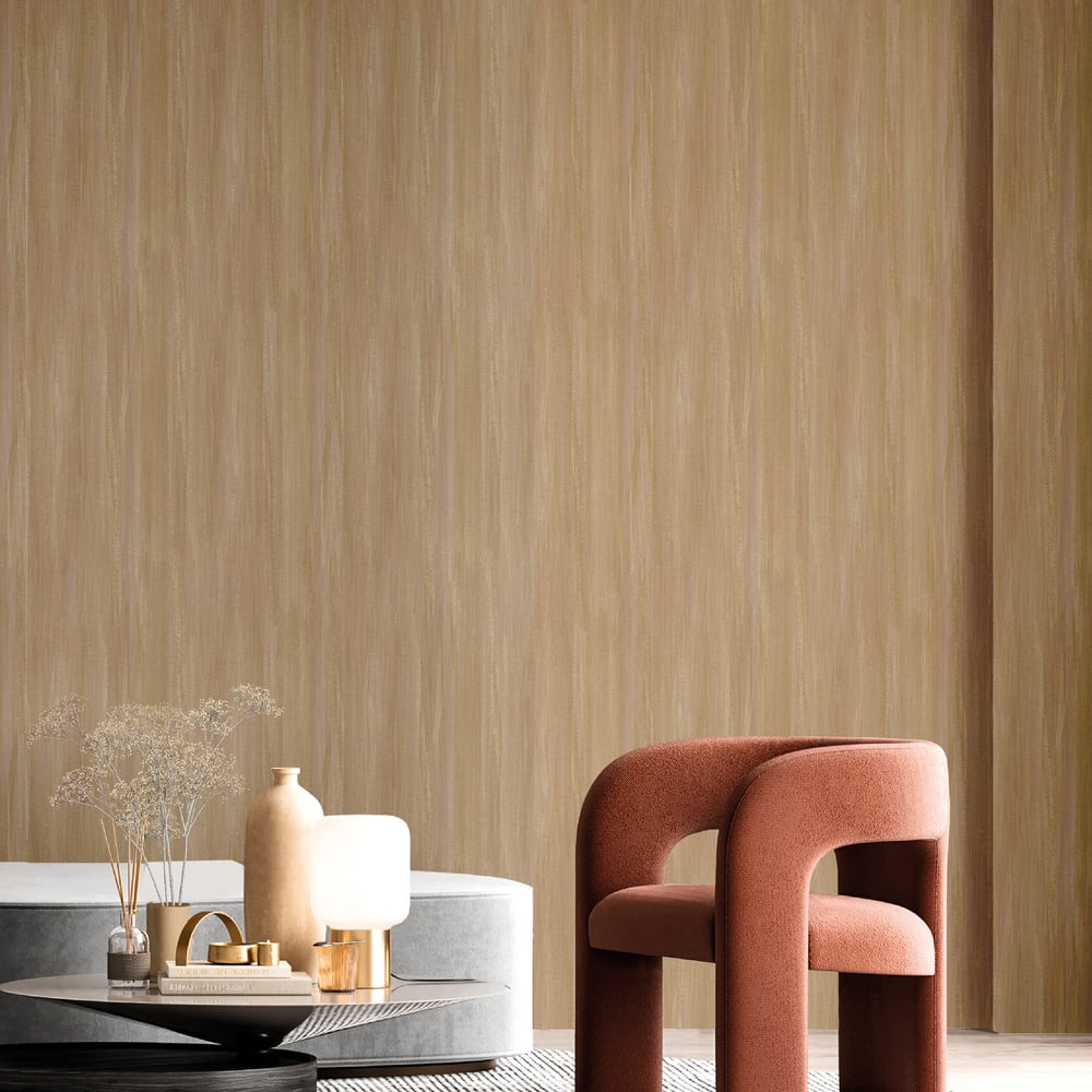 Galerie Wallcoverings Synergy Stripe Texture Galerie Wallcoverings Bronze Brown - SY27548