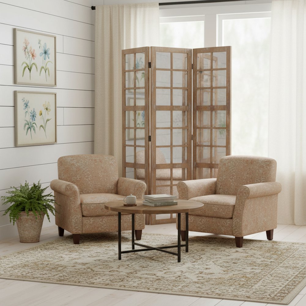 63 X 84 Brown Wood Mirror Screen