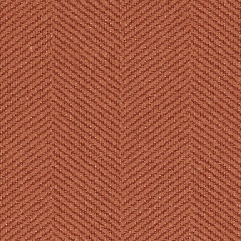 Rust-brown herringbone tweed upholstery fabric with diagonal chevrons; textured wool blend.