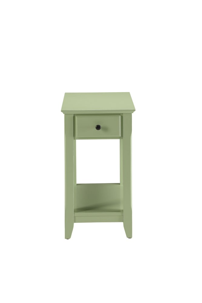 23" Walnut Wood End Table With Drawer And Shelf