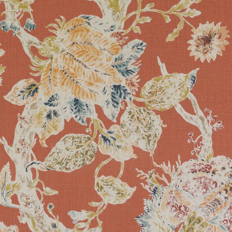 Duralee 42487 | 761-Papaya/Sage Print - 291461