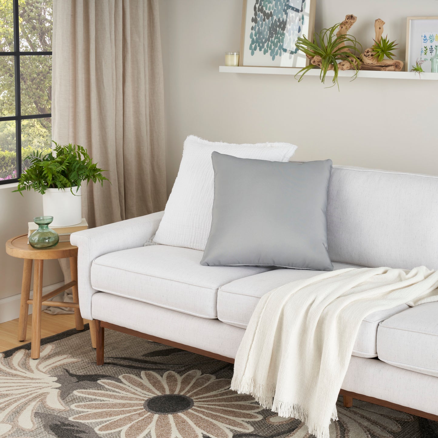 NOURISON HOME 20" x 20" Mina Victory Outdoor Grey - 798019090258