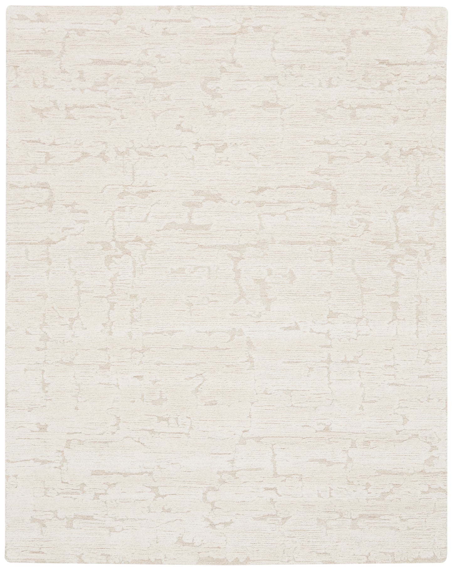 Rectangular cream area rug with subtle beige marbled pattern and soft textured surface.