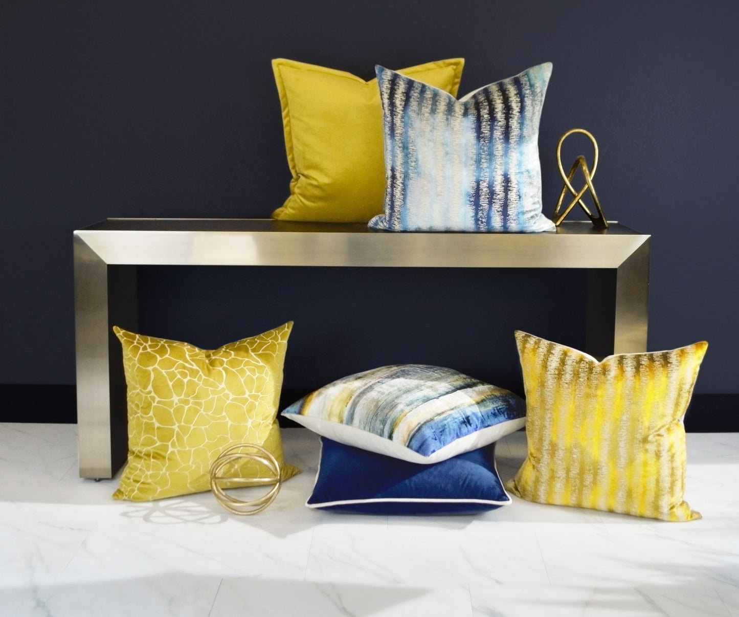 D.V. KAP HOME 24" x 24" Kula Pillow - Blue Abstract - 3181-B-2424