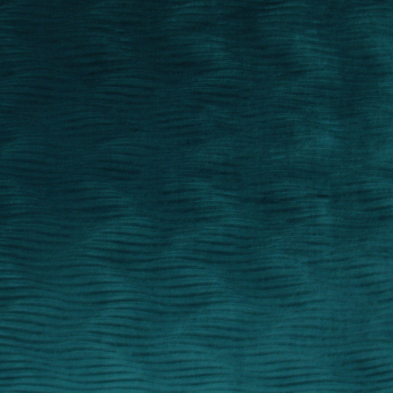 Teal fabric with subtle horizontal wave texture, woven material suitable for upholstery or crafts.