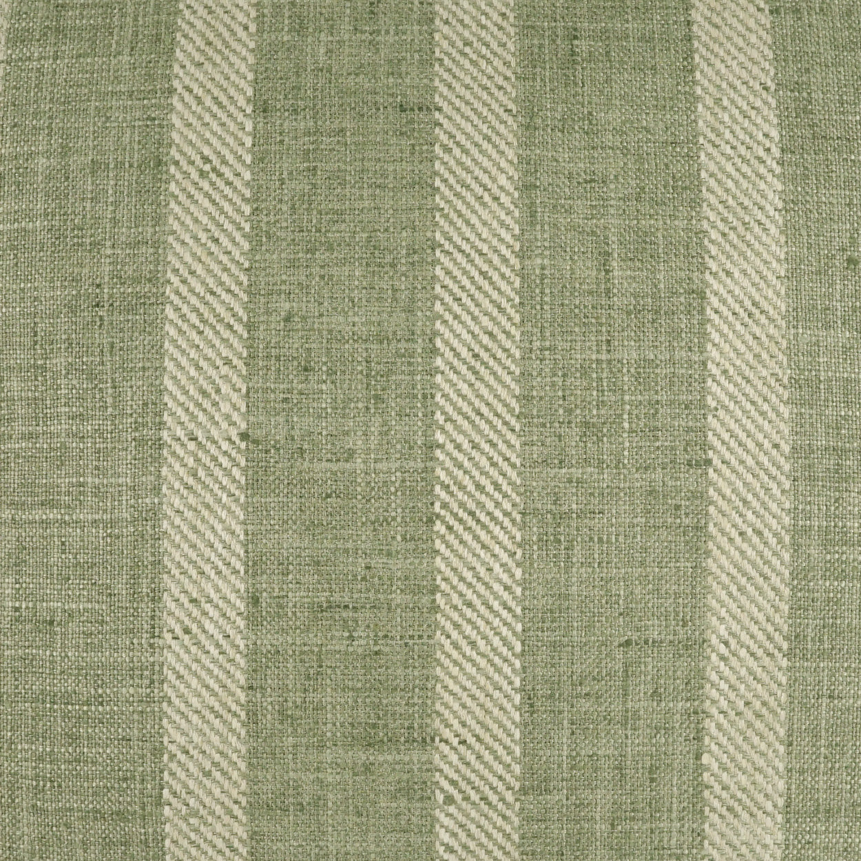 24 x 24 inch pillow in olive green with pale beige vertical stripes and a linen-like textured weave