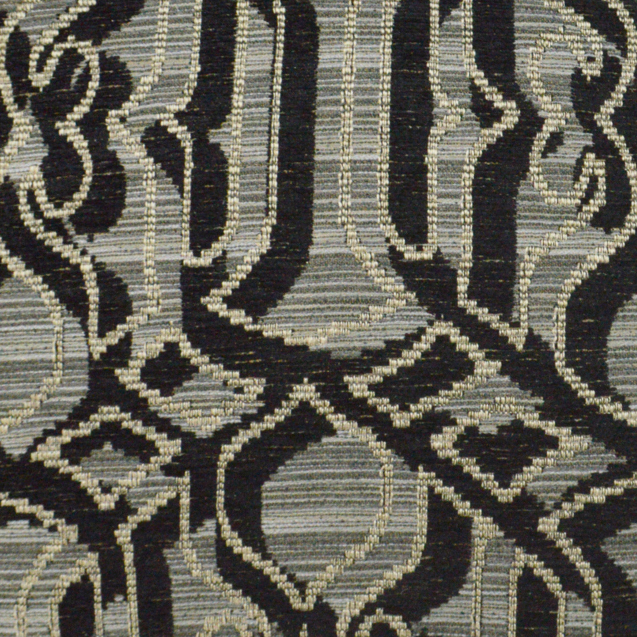 D.V. KAP HOME 3219-B-YARD Sesto Fabric - Black Traditional Black, Grey - Sesto
