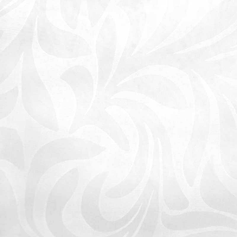 Ivory drapery fabric with a soft grey swirling leaf pattern.