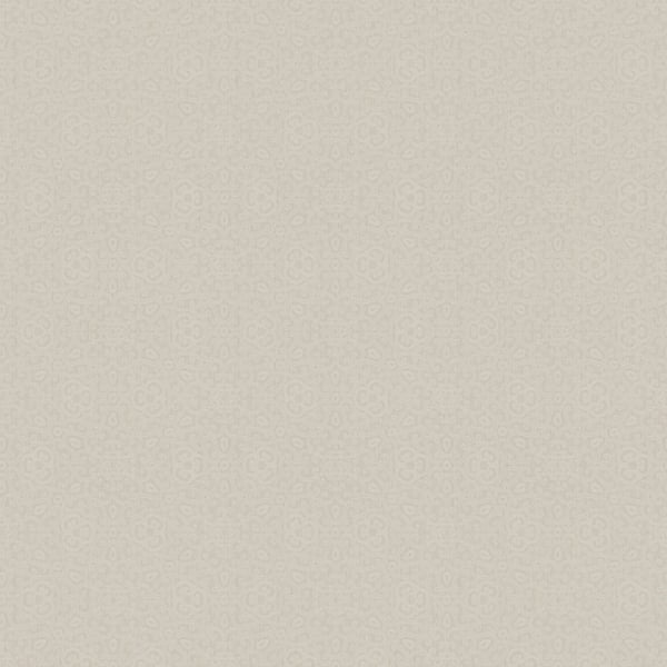 Beige textured wallpaper with a subtle damask/openwork pattern and a soft woven finish.