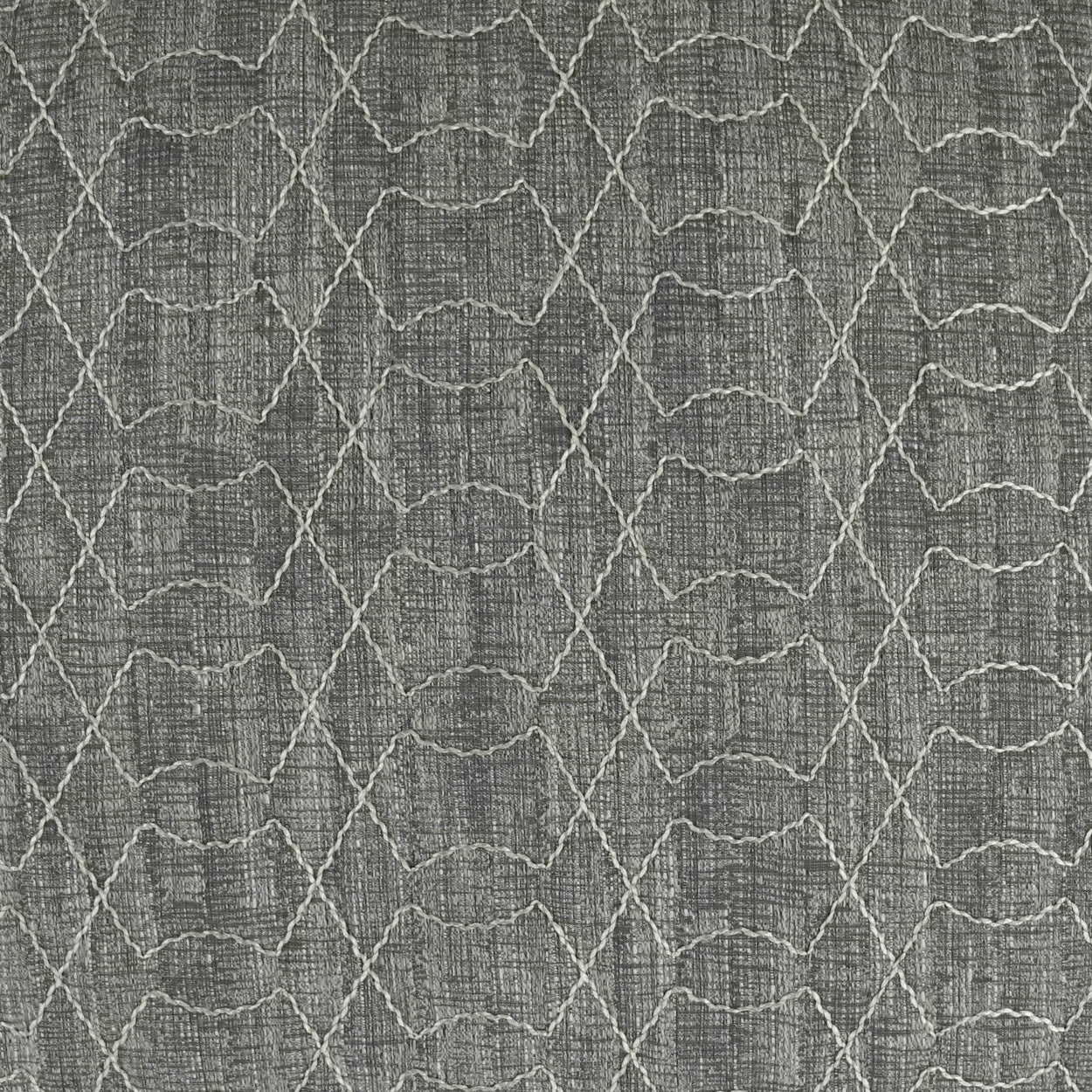 D.V. KAP HOME 3387-C-YARD Shipka Fabric - Chrome Geometric Grey - Shipka