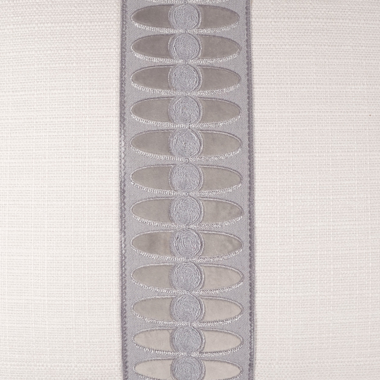 D.V. KAP HOME 24" x 24" Mati Linen Pillow - Smoke Band / Ribbon - 3420-S-2424