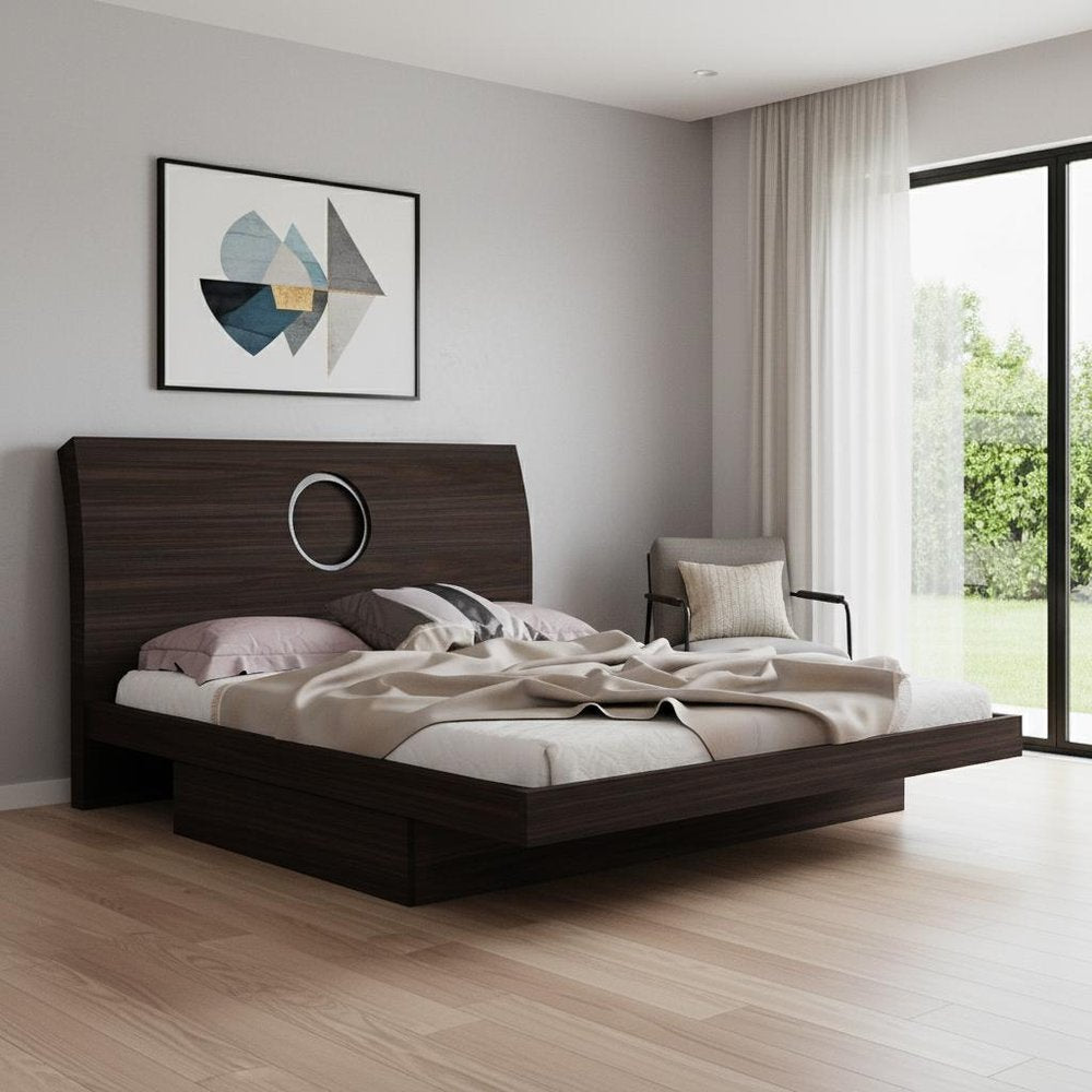 Brown Wood Queen Bed Frame