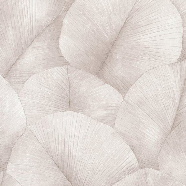 Pink Kumano Palm wallpaper with overlapping palm fronds, fine radial veins and subtle texture.