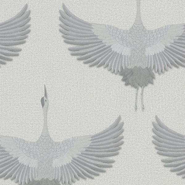 Galerie Wallcoverings Kumano Stork Galerie Wallcoverings Silver Grey - 34530
