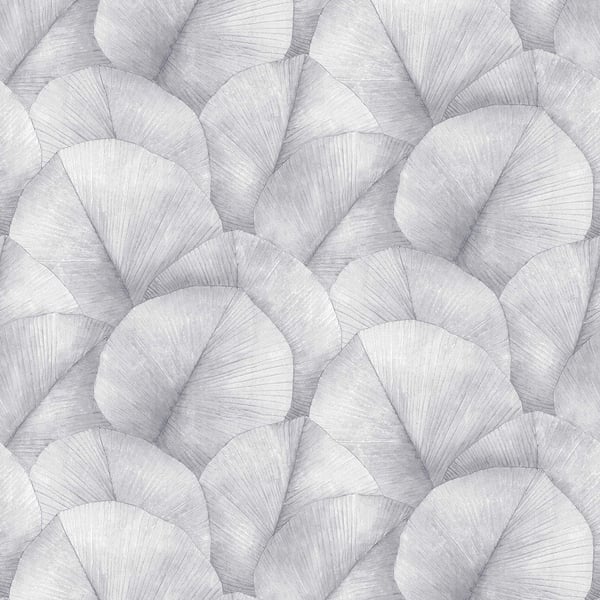 Galerie Wallcoverings Kumano Reptable Palm Lf Mural Galerie Wallcoverings Silver Grey - 34598