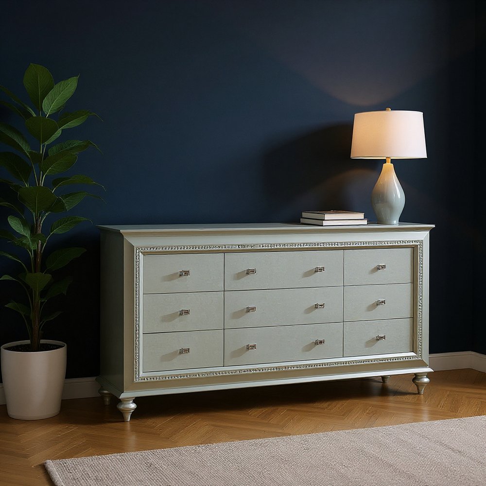 18" Champagne Solid Wood Double Dresser