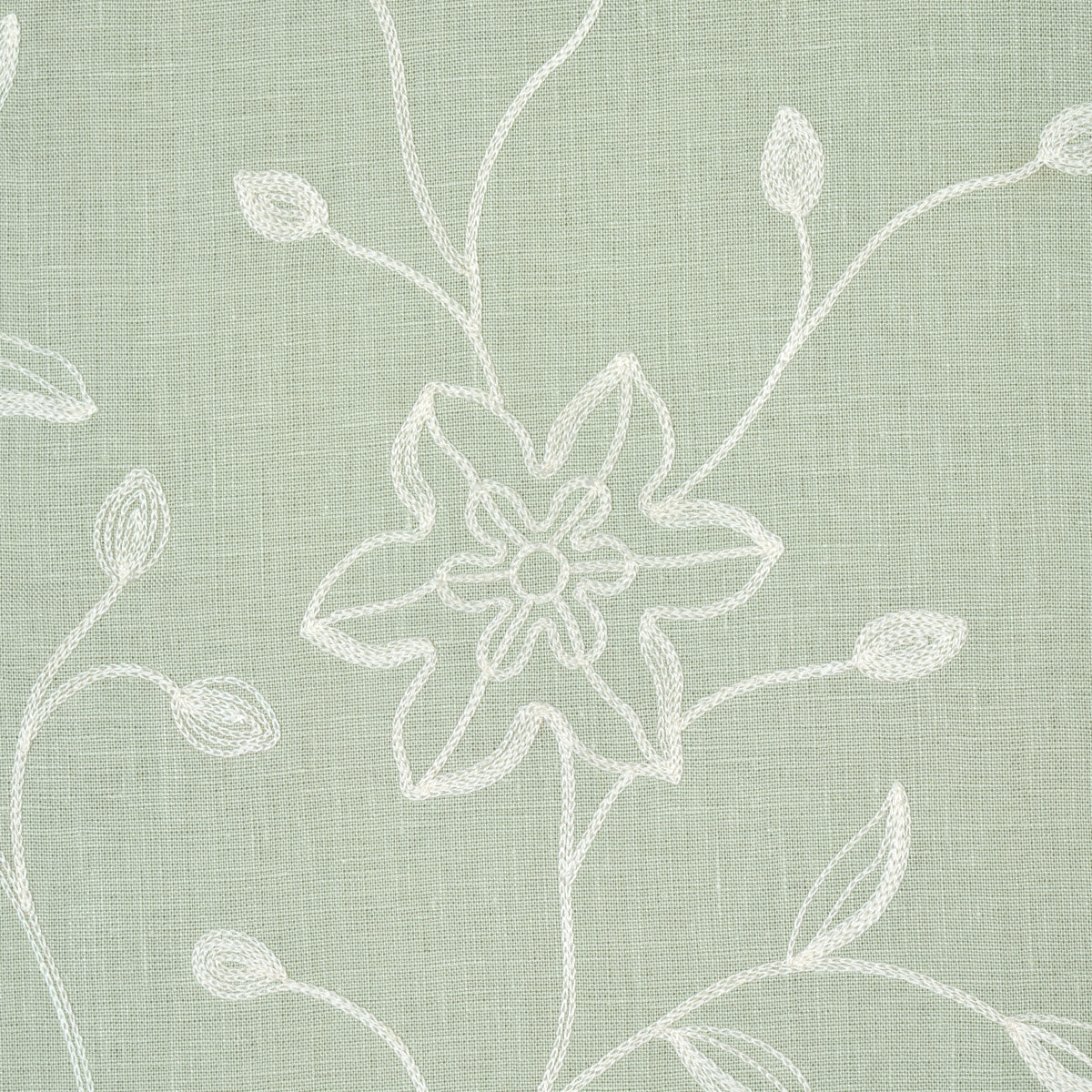 SCHUMACHER CHROMA Georgia Linen Embroidery EMBROIDERIES EMBROIDERIES AQUA - 3491000