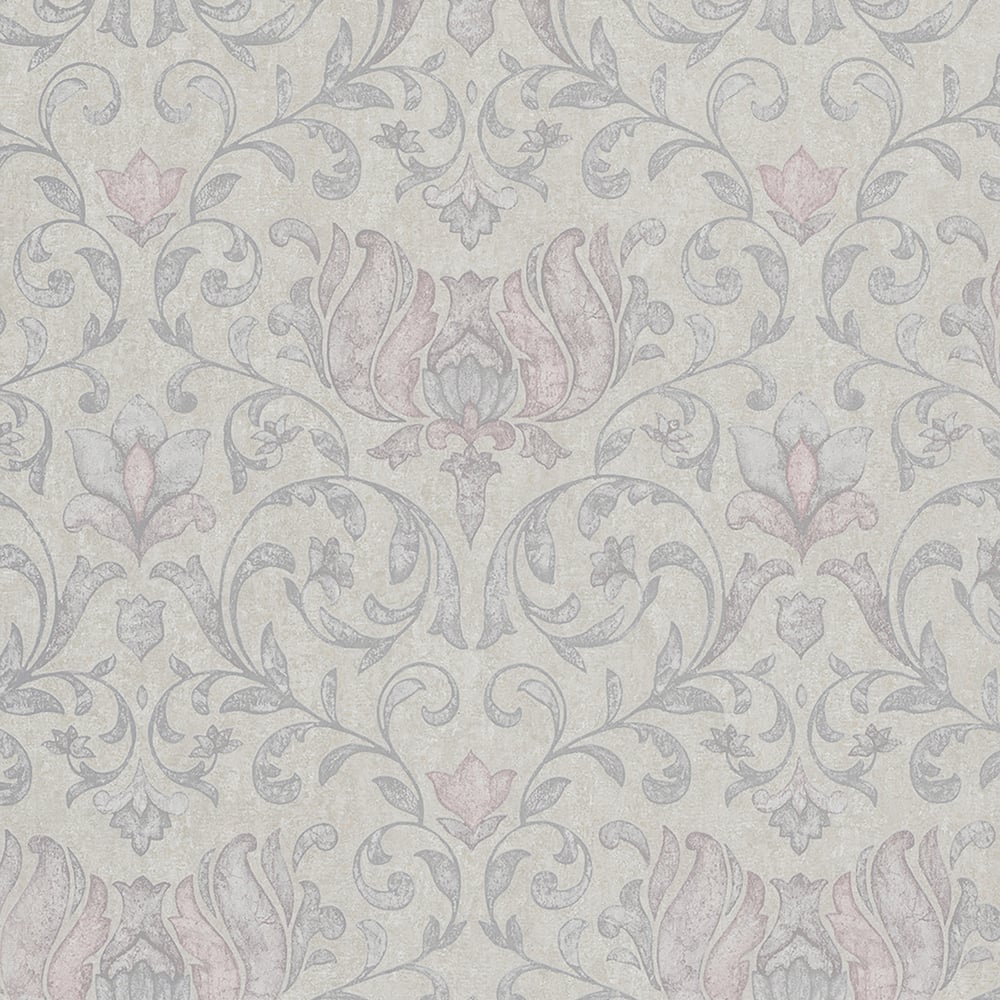 GALERIE WALLCOVERINGS CITY ROMANCE Floral Silver, Grey Textured - 35150