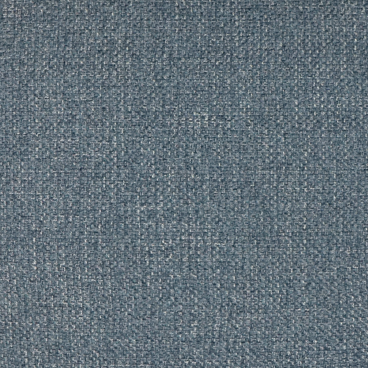 Blue-gray woven fabric close-up with subtle heather flecks and a denim-like texture.