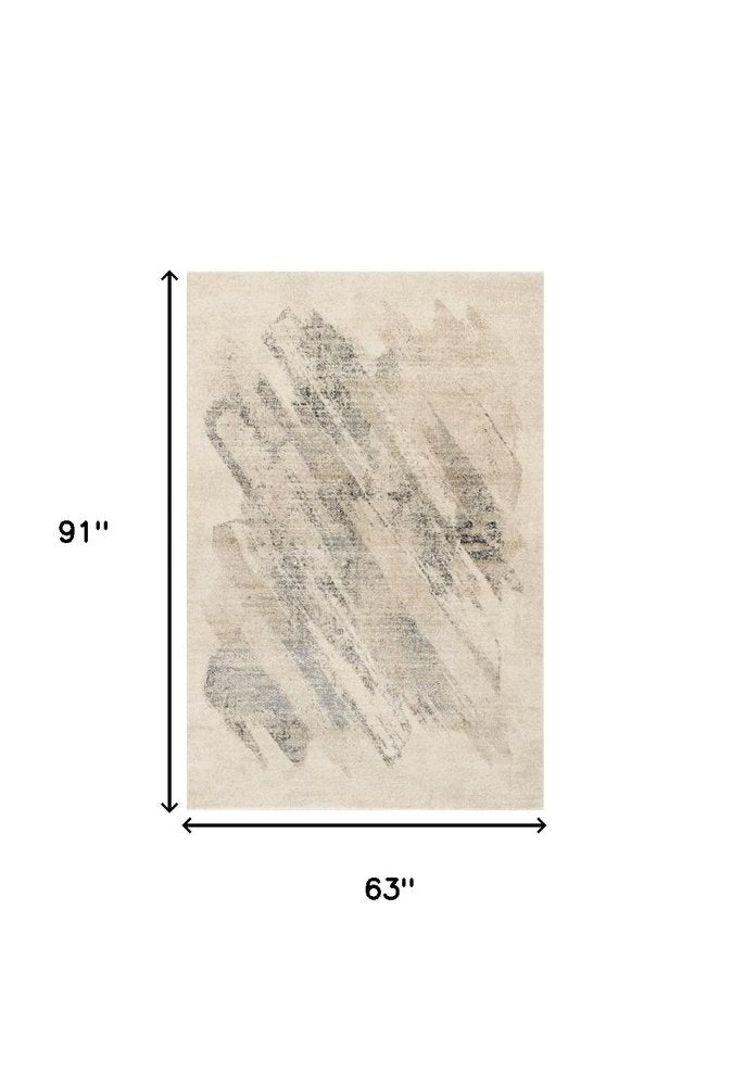 9' X 13' Ivory And Gray Abstract Area Rug