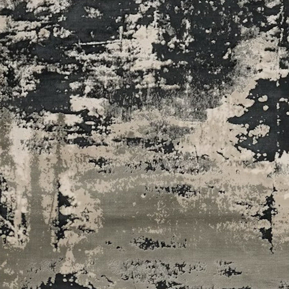 5' X 8' Silver Charcoal Abstract Design Indoor Area Rug