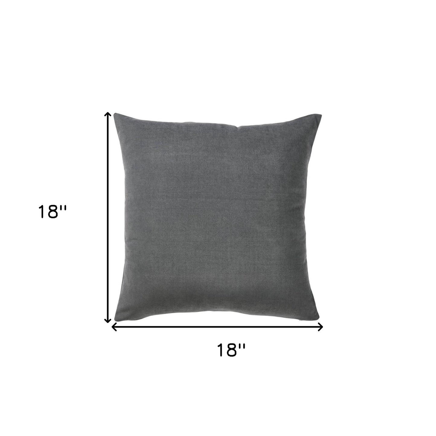 Set of Two 18" Gray Fabric Throw Pillow Covers