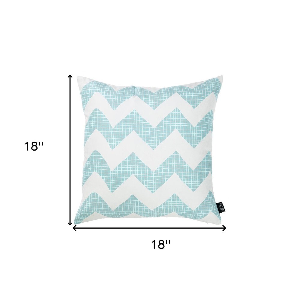 18" Aqua Fabric Throw Pillow Cover