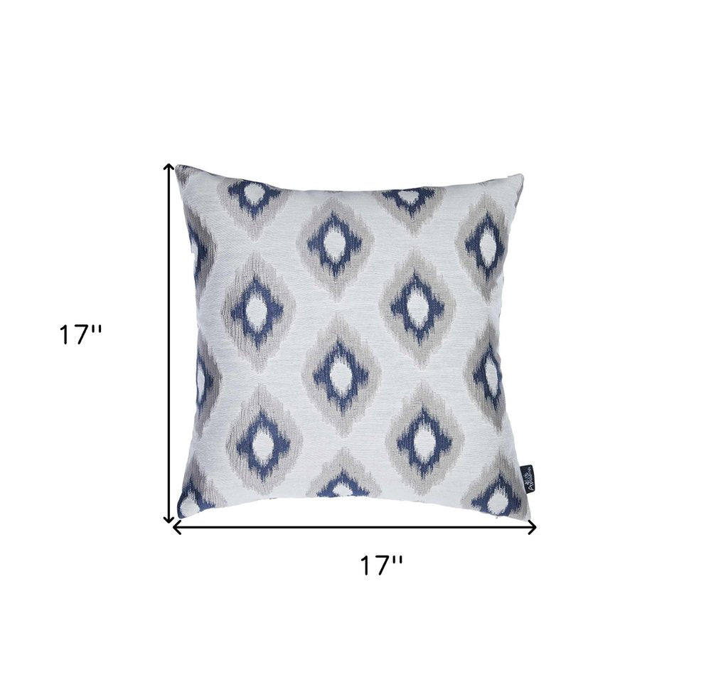 17" Blue and Gray Throw Pillow Cover