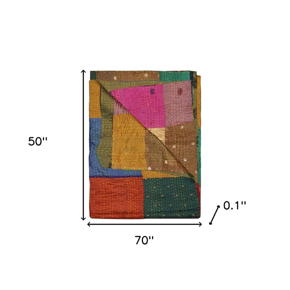 50" X 70" Silk Multicolor Throws
