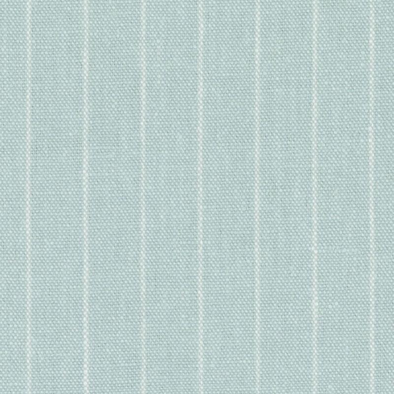 Light blue fabric with thin vertical white pinstripes and subtle weave texture.