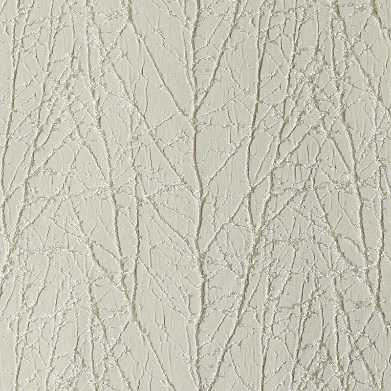 Cream crackle-textured upholstery fabric with irregular branching vein pattern.