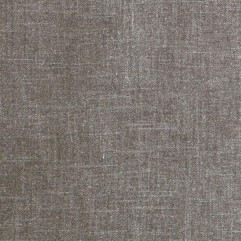 Close-up of brown-gray woven fabric with a rough linen texture.
