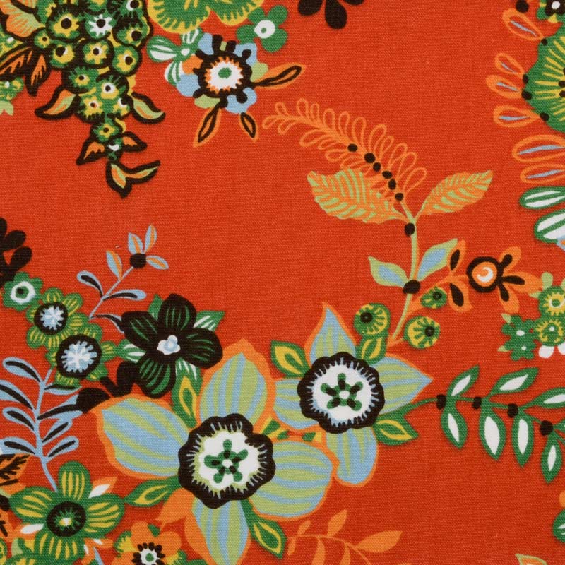 Duralee 72081 | 192-Flame Print - 366795