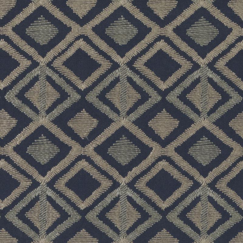 Duralee Monogram Ha61428 | 50-Natural/Blue Drapery - 367632